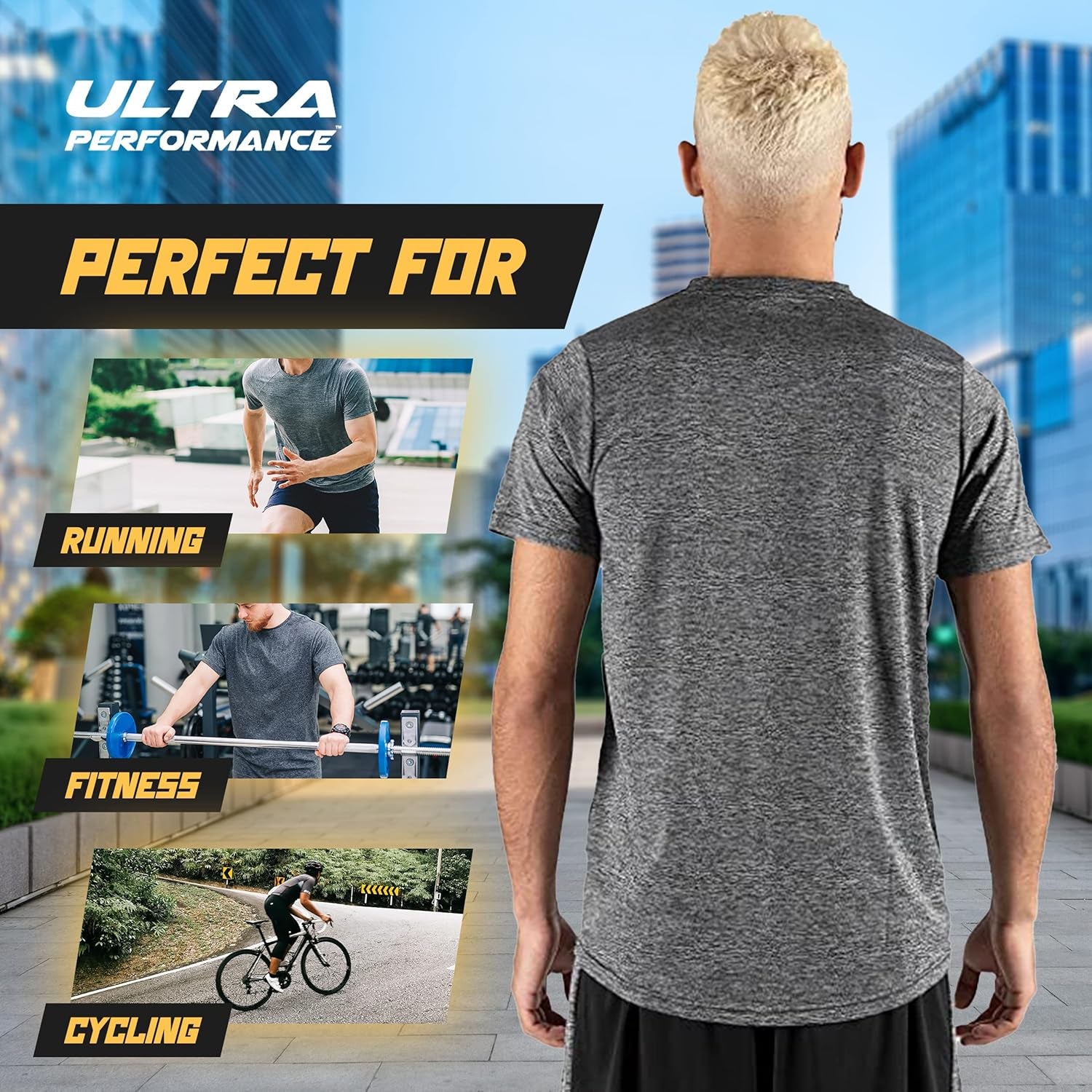 Men's 5-Pack Dri-Fit Workout Shirts - Athletic Tees for Ultimate Comfort and Performance