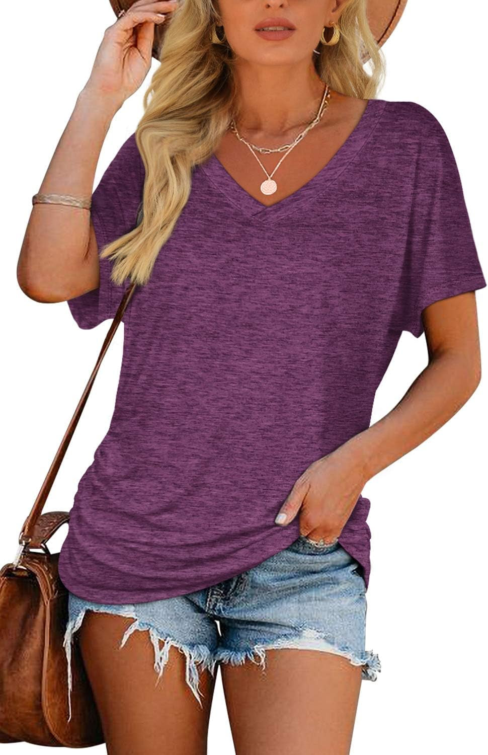Effortlessly Chic  Women's V Neck Dolman Tops with Side Shirring - Perfect Loose Fit Shirts for All Occasions