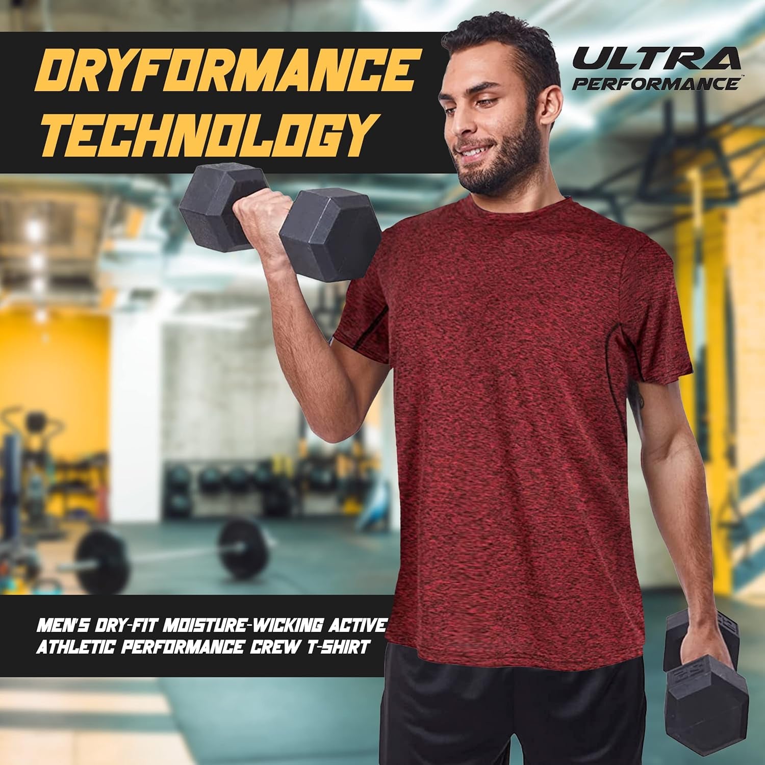 Men's 5-Pack Dri-Fit Workout Shirts - Athletic Tees for Ultimate Comfort and Performance