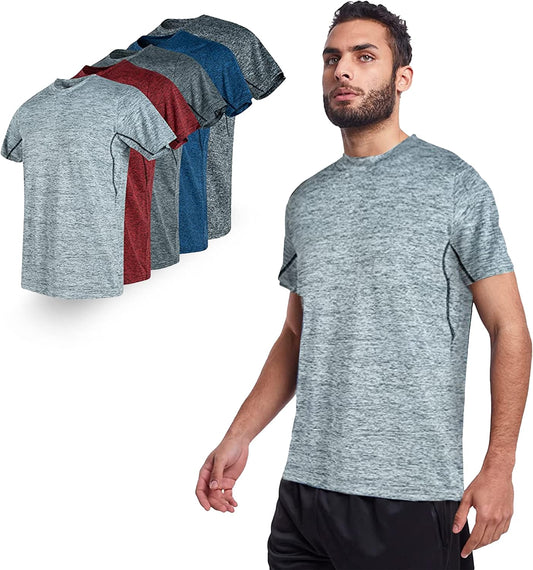 Men's 5-Pack Dri-Fit Workout Shirts - Athletic Tees for Ultimate Comfort and Performance